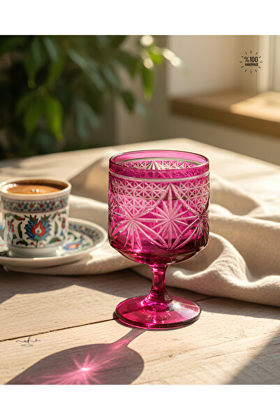 AKDEN STORE Kesme Kristal Dekor Akça Bardak,Magnolia Kasesi