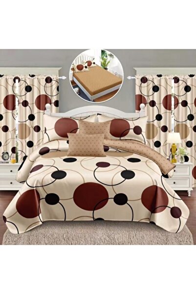 CumparaMisim Double bed linen set with elastic + 2 curtains, fine, 8 pieces