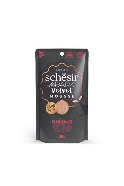 Schesir After Dark Velvet Mousse Tavuklu ve Sığır Etli Yetişkin Kedi Yaş Mama...