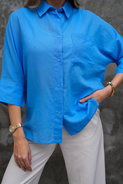 FancyWorld Fakir Sleeve Single Pocket Oversized 100% Cotton Shirt