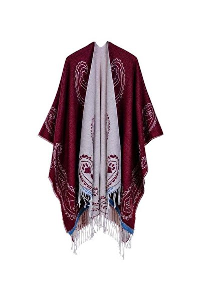 Generic Women Vintage Poncho Scarf Cardigan Warm Cape Shawl - Multicolour