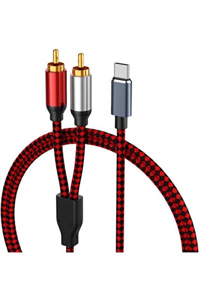 Generic Type C to 2 RCA Audio Cable Connector Red/Black