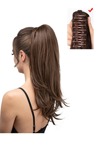 YARAT Medium Kahverenk Hafif Dalgalı Tokalı Veya Tokasız At Kuyruğu Peruk 56 ...