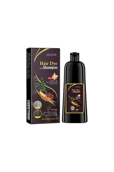 EELHOE شامبو صبغ الشعر 100 مل، يغطي الشعر الرمادي بسرعة، اللون البني.