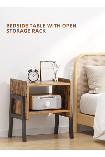 Ammar Space 2pcs Coffee Table Set Stackable End Table Bedside Tables with Open Storage Shelf Living Room Balcony