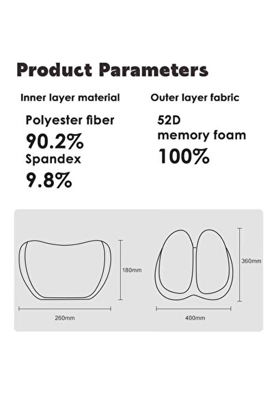 Generic Lumbar Support Pillow & Car Headrest Neck Pillow for Driving with Adjustable Strap Ergonomic Design