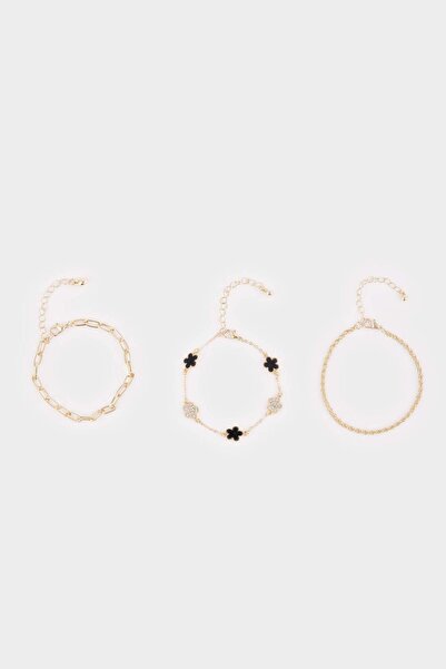 DeFacto Women's 3-Piece Clover Detailed Bracelet E8317Axns