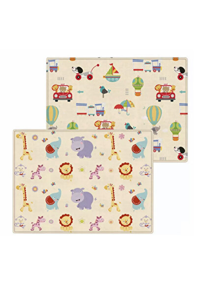 Krista Thick Foldable and Insulating Carpet, Jungle and Vehicles, 180 x 150 c...