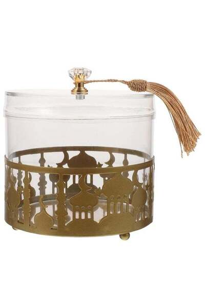 Generic Arabic Festival Ramadan Mubarak Iron Snack Candy Storage Tray, Small Box for Nuts Table Decoration