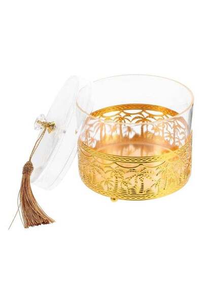 Generic Arabic Festival Ramadan Mubarak Iron Snack Candy Storage Tray, Small Box for Nuts Table Decoration