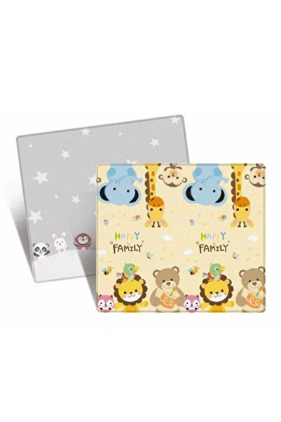 Krista Covor pliabil pentru bebeluși, gros, termoizolant, cu 2 fețe, Happy family, 180x150 cm, M6