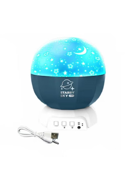 Creative World Toys Music projector lamp – Moon Galaxy, with stars, lights & rotating modes, 12.5×12.5×14 cm