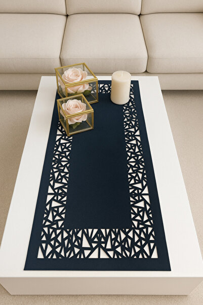 Ergüven Home Синьо-зелений геометричний трикутний візерунок, замшева тканина,...