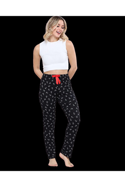 Budi Pajama Bottoms Modal Ring Viscose Fabric-Black