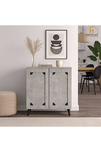 Al Saada Home Multi-use Shoe Cabinet - 90*80 - Gray