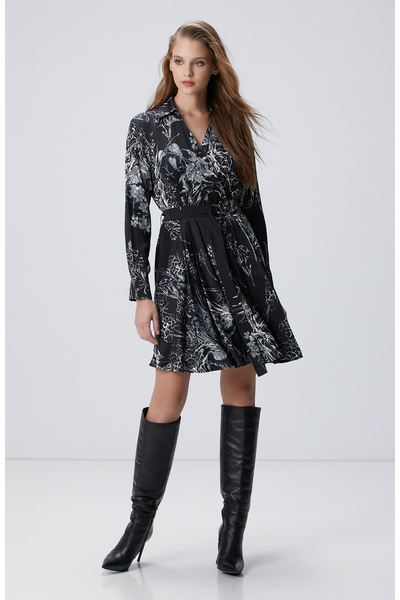 Network Siyah Kırık Beyaz Elbise