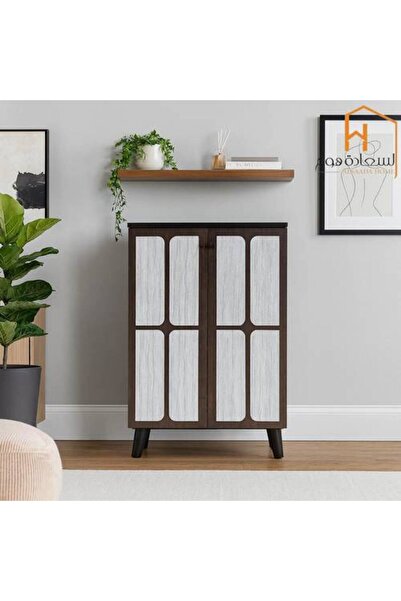 Al Saada Home Multipurpose Shoe Cabinet - 91×34×60 cm - Brown & Gray