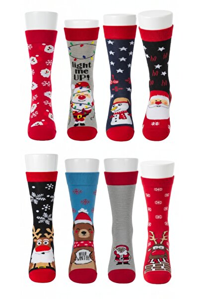 BEYTEKS New Year's Socks 8-Pack Unisex Stitch-Free Socks