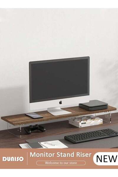 DOMEET Monitor Stand Riser, Acrylic Material Desktop Organizer Stand, Durable Desktop Shelf for Relieve Cer