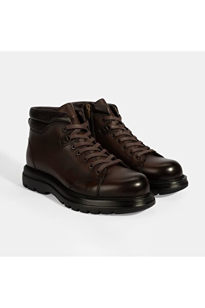 Desa Men's Brown Lace-Up Leather Boots