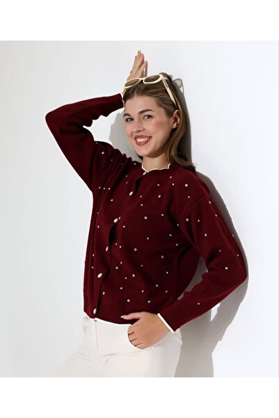 Nursay Ölü taşlı İncili hırka