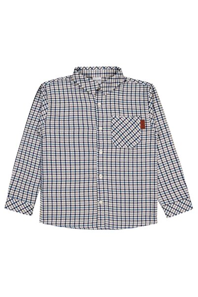 Pierre Cardin Plaid Shirt for Ages 6-9 - Navy Blue 8-9 Years