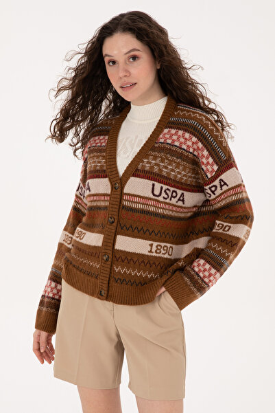U.S. Polo Assn. Women's Camel Knitwear Cardigan 50310044-Vr233