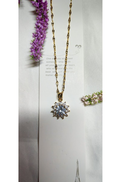 laniva bags قلادة من الفولاذ المقاوم للصدأ مرصعة بحجر الزركون