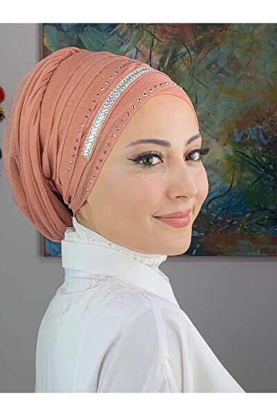 BUTİKAMBAR Striped Detail Bonnet Shawl