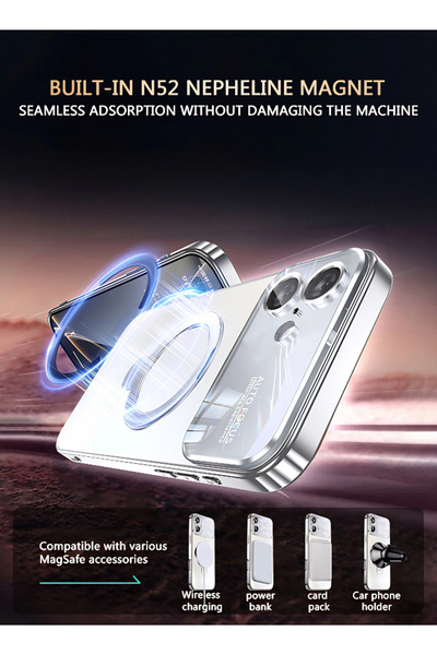 yaqeen iPhone 17 Case 360° Rotating Magnetic Stand Protective Cover， Full Coverage Camera Protection