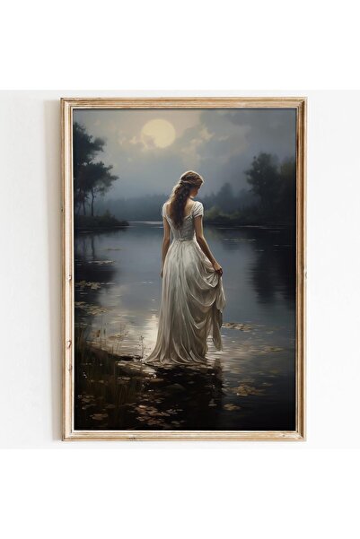 ALAYRA International ملصق قماشي لامرأة فيكتورية (40×60 سم، أكاديمية داكنة، بد...