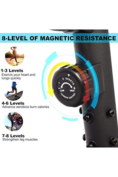 SKY LAND Recumbent Exercise Bike EM-1564, 8-Level Magnetic Resistance, App & Adjustable Seat