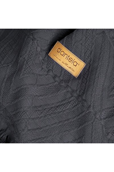 Dantela Lumia Ethnic Pattern Bedspread - Anthracite