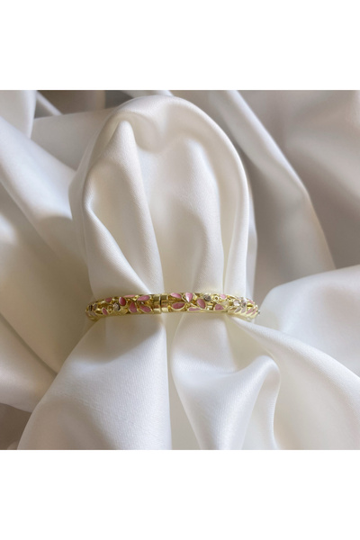 BaşakGezen Mineli Çiçek Desenli Kelepçe