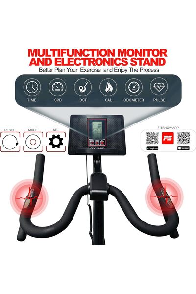 SKY LAND Magnetic Exercise Bike EM-1568-B, Indoor Cardio Trainer, Belt Drive, Adjustable Comfort