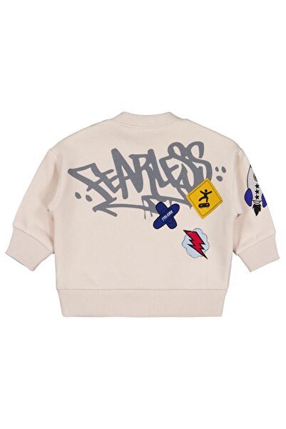 Civil Baby Skateboard Print 6-18 Months Sweatshirt - Beige 12-18 Months