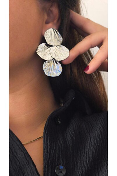 VOBEEYKU Special Series Serrated Plate Leaf Dangle Earrings