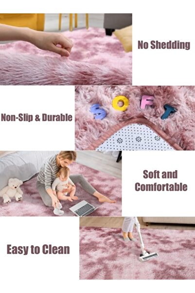 Generic Soft Fluffy Carpet Tie-Dye Area Rug High Pile Rug Floor Mat for Home Decor Non-Slip (Multi-Size)