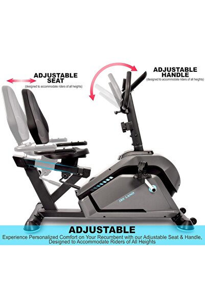 SKY LAND Recumbent Exercise Bike EM-1564, 8-Level Magnetic Resistance, App & Adjustable Seat