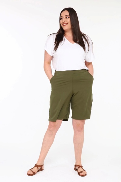Piano Luce Women's Plus Size Shorts Khaki