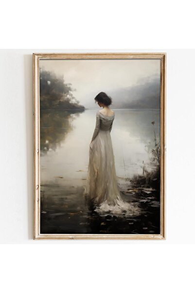 ALAYRA International ملصق قماشي لامرأة فيكتورية عتيقة (40 × 60 سم، بدون إطار)