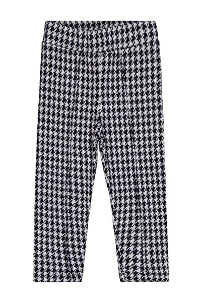 Civil Girls Houndstooth Pattern 2-5 Years Old Leggings - Black 2-3 Years Old
