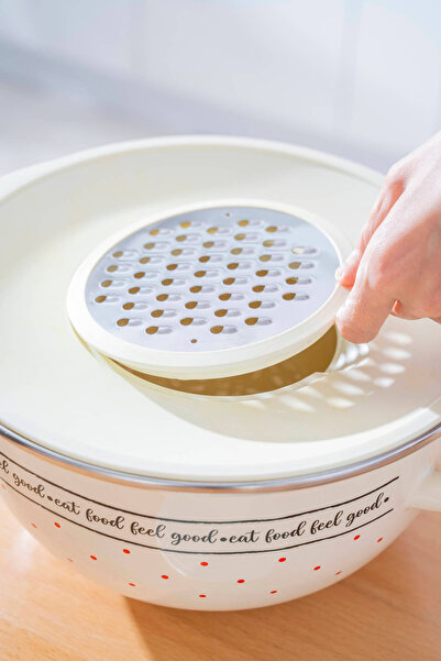 ACAR Feel Good Enamel Mixing Bowl with Grater - 30 cm