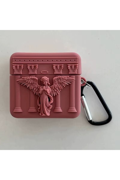 Dmay غطاء سيليكون متوافق مع سماعات Airpods Pro 3 (2025) مع شكل ملاك + خطاف