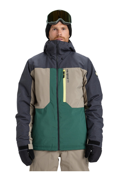 Quiksilver EQYTJ03510-DAWSON JK Yeşil Normal Desenli Erkek Kayak Montu