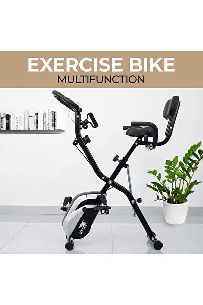 SKY LAND Foldable X-Bike EM-1549, 4-in-1 Fitness Cycle with Arm Bands, 10-Level Resistance