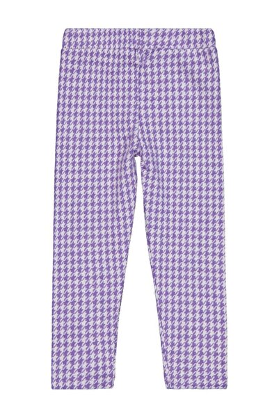 Civil Girls Houndstooth Pattern 10-13 Years Old Leggings - Lilac 10-11 Years Old