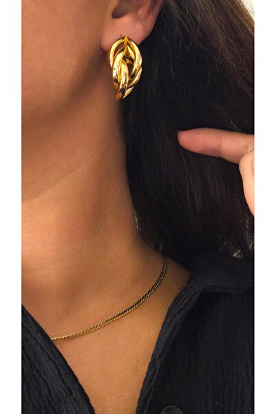 VOBEEYKU Special series interlocking chain earrings