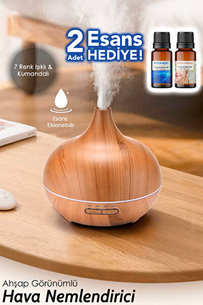 mimtec Oda Hava Nemlendirici - 550 ml Işıklı Buhar Makinesi Aroma Difüzörü Aç...