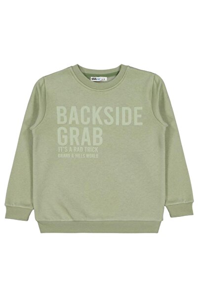 Civil Boys Backside Printed 10-13 Years Old Sweatshirt - Khaki 11-12 Years Old